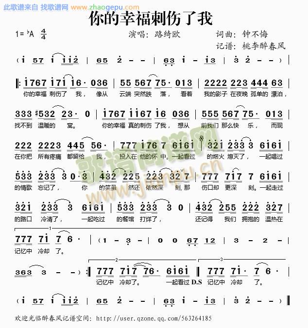 你的幸福刺伤了我