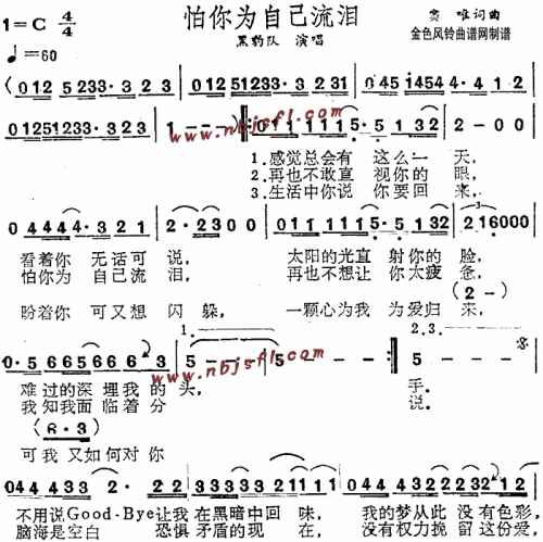 怕你为自己流泪1