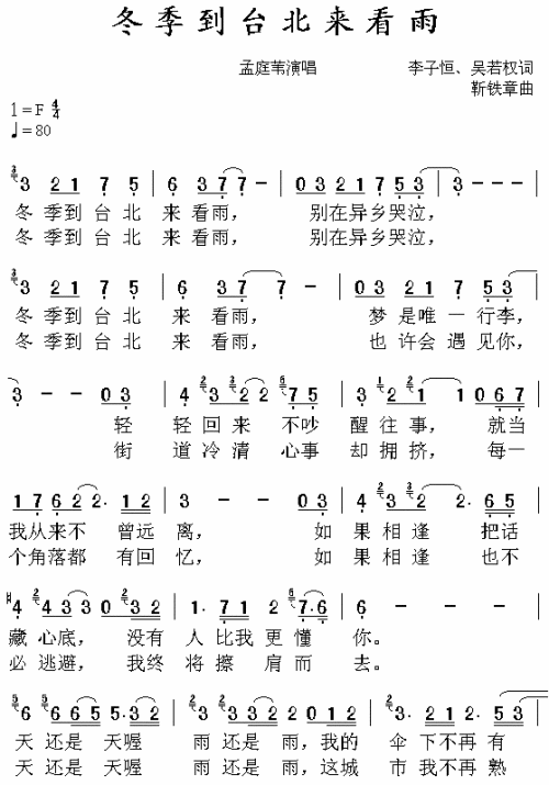 冬季到台北来看雨