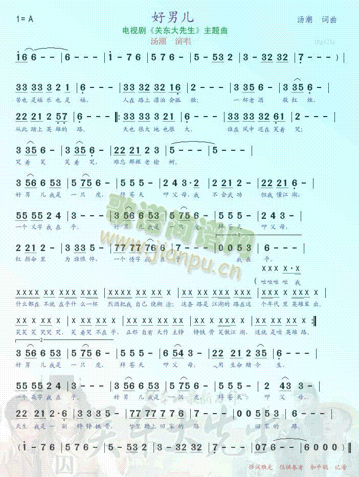 电视剧关东大先生主题曲--好男儿