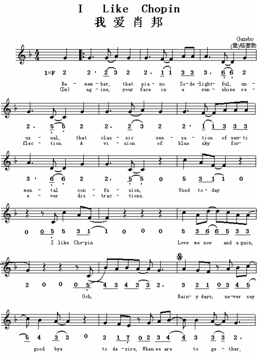 I Like Chopin 我爱肖邦（意、英文歌）1