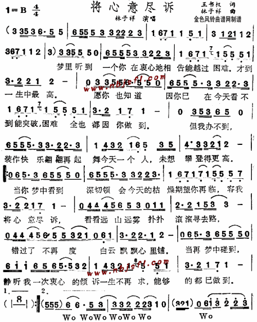 将心意尽诉(粤语)