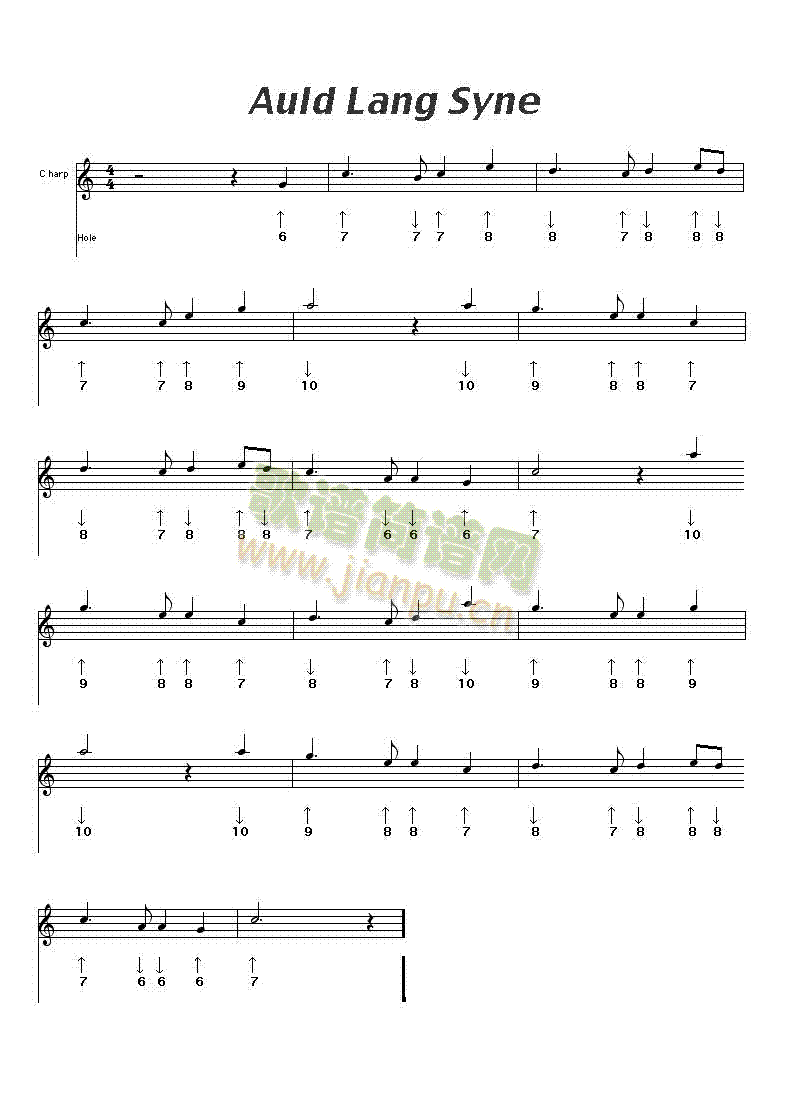 auld lang syne-1口琴谱