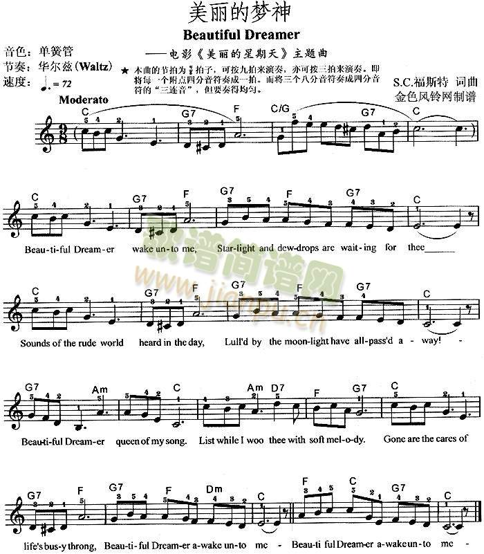 美丽的梦神 Beautiful Dreamer(美丽的星期天主题曲)