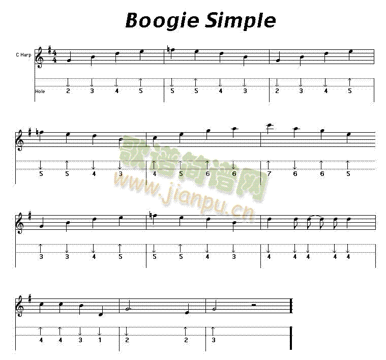 boogie simple口琴谱
