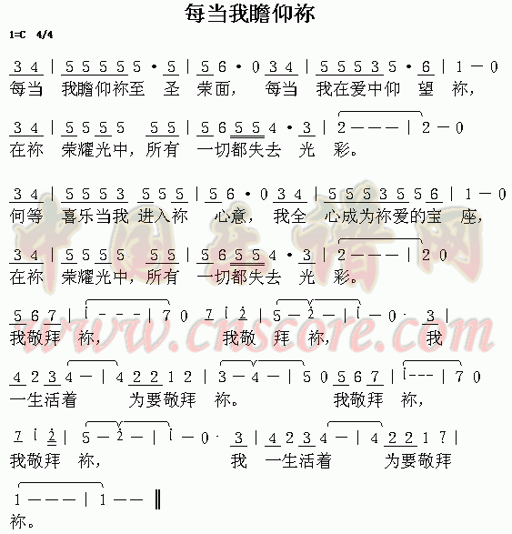 每当我瞻仰祢