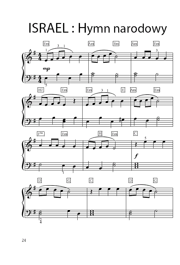 Narodowy 赞美诗(简易钢琴谱)