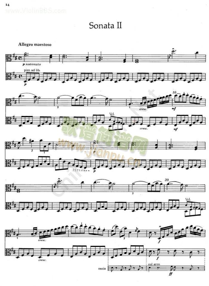 BRUNISonata II.( I.) 【I. II.中提琴】
