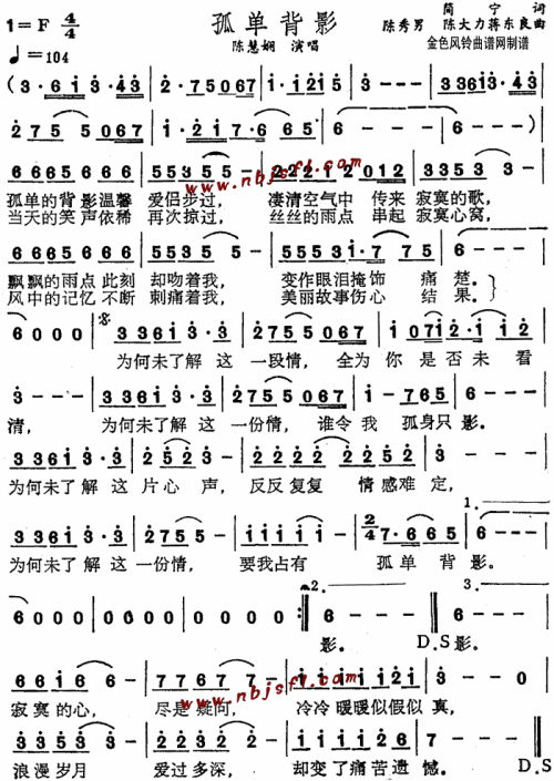 孤单背影(粤语)