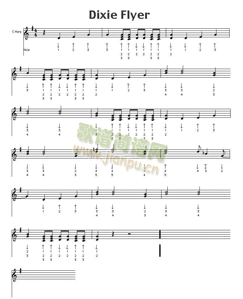 dixie flyer-1口琴谱