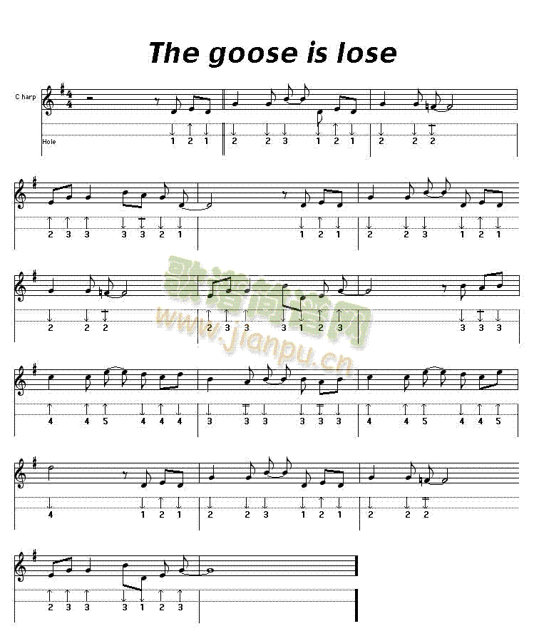 the goose is loose口琴谱