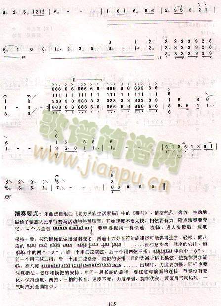 柳琴曲谱北方生活素描--赛马