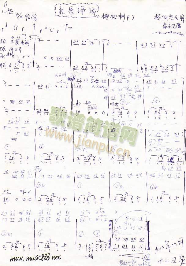 樱桃树下（乐队乐谱）