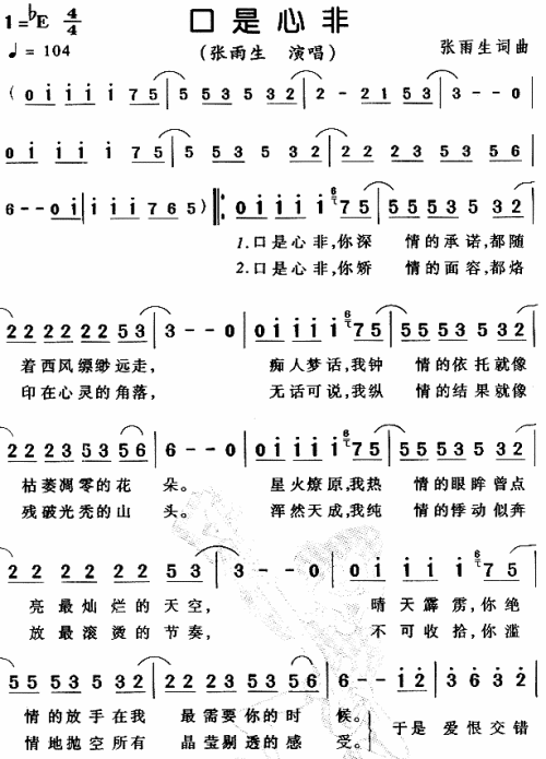 口是心非