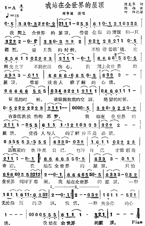 我站在全世界的屋顶