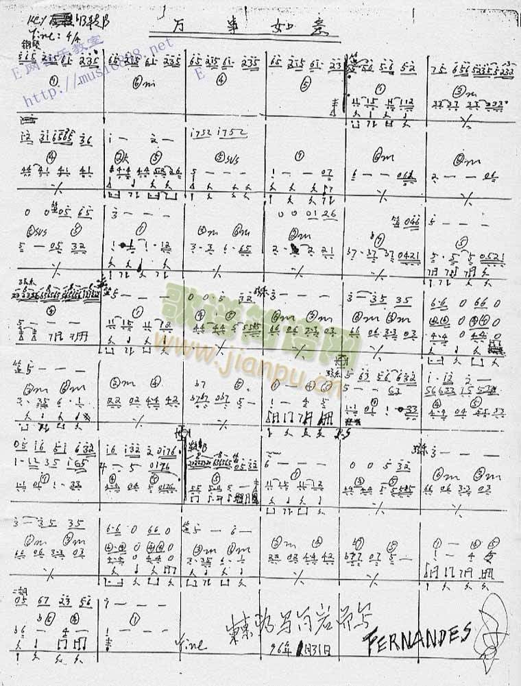 万事如意（乐队乐谱）