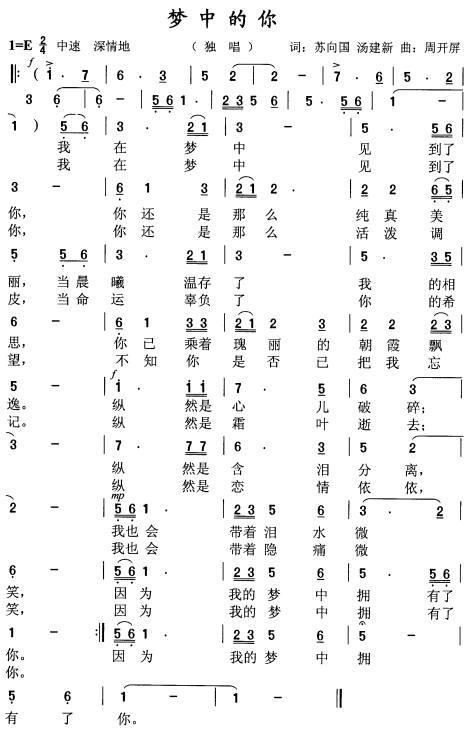梦中的你