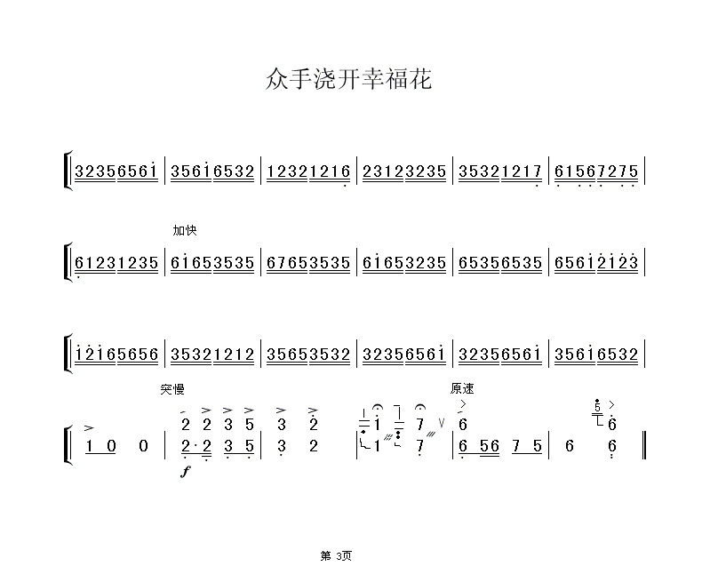 众手浇开幸福花(扬琴独奏)
