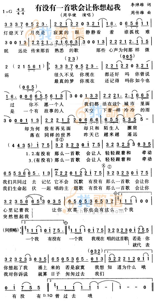 有没有一首歌会让你想起我