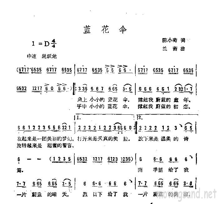 蓝花伞