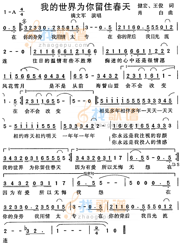 我的世界为你留住春天（在路上主题曲）