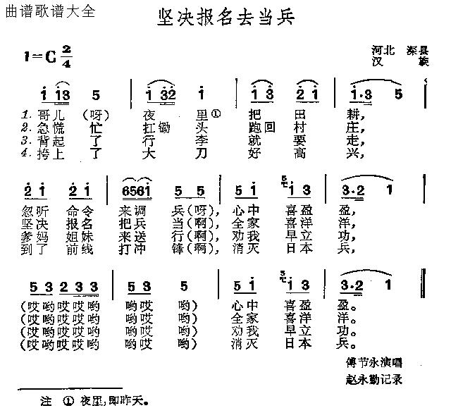 坚决报名去当兵