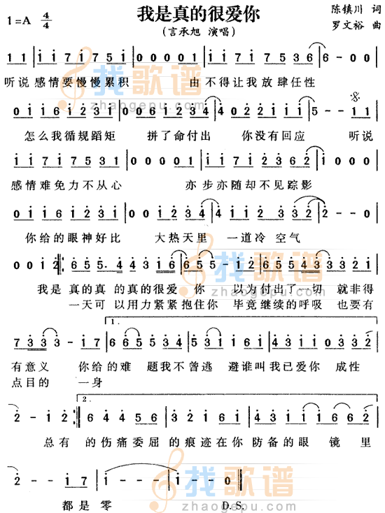 我是真的很爱你