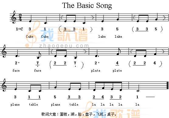 The Basic Song（英文儿童歌）