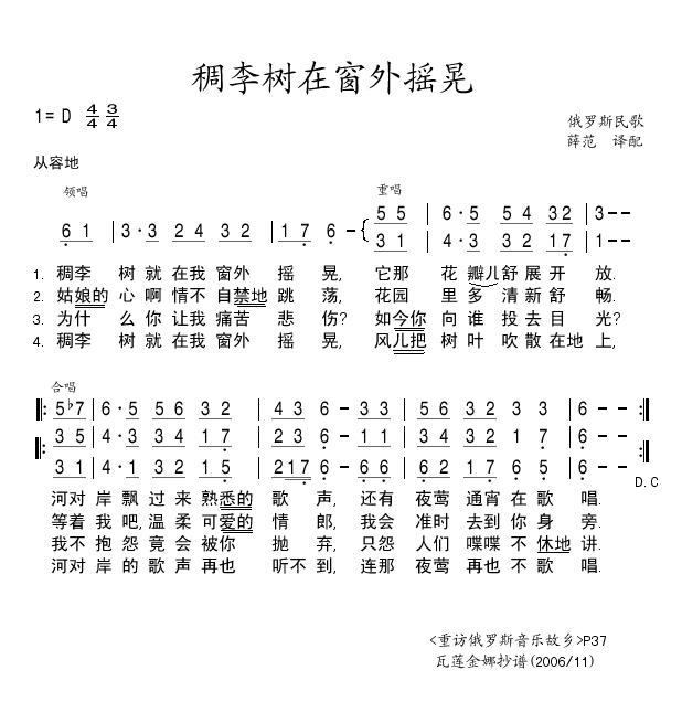 稠李树在窗外摇晃