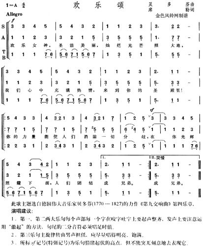 欢乐颂(第九交响曲选曲)
