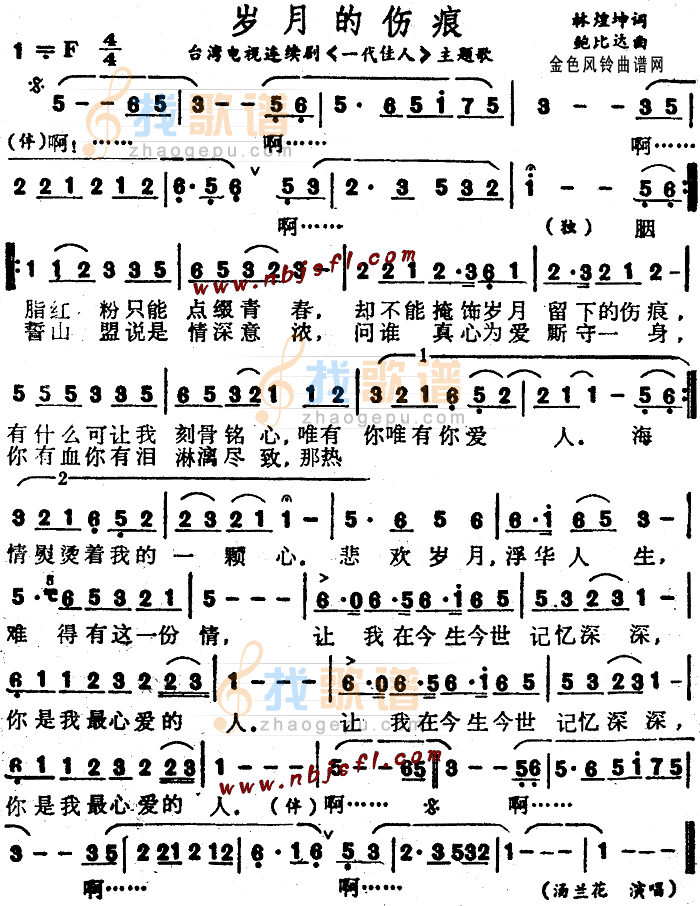 岁月的伤痕(一代佳人主题歌)