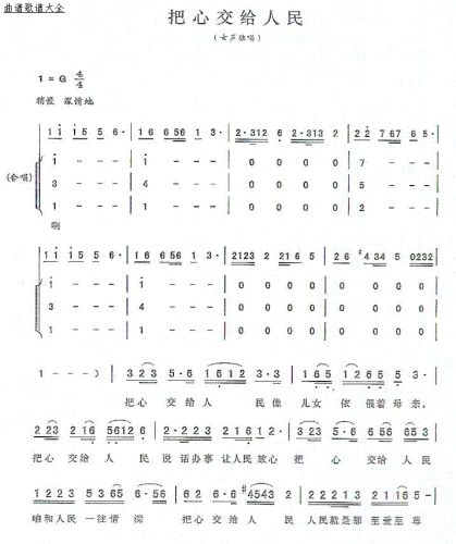 把心交给人民（李如会词 陈宏超曲）