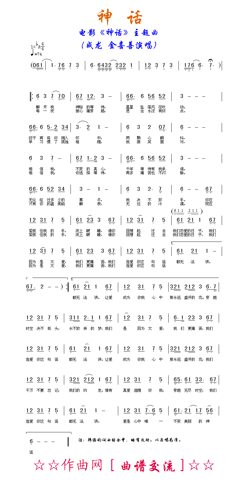 神话-成龙、金喜善