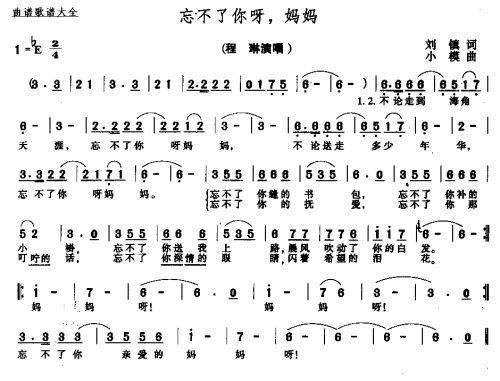 忘不了你呀，妈妈