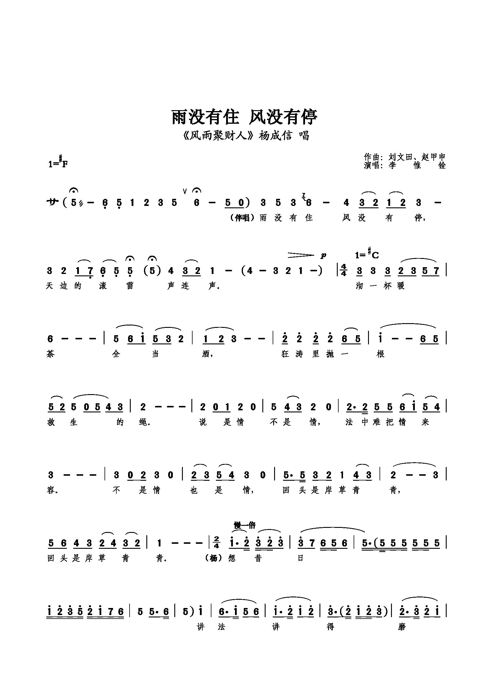 雨没有住 风没有停