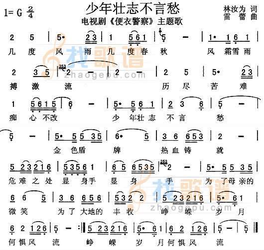 少年壮志不言愁（便衣警察主题歌）