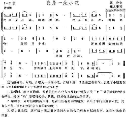 我是一朵小花(儿童歌)
