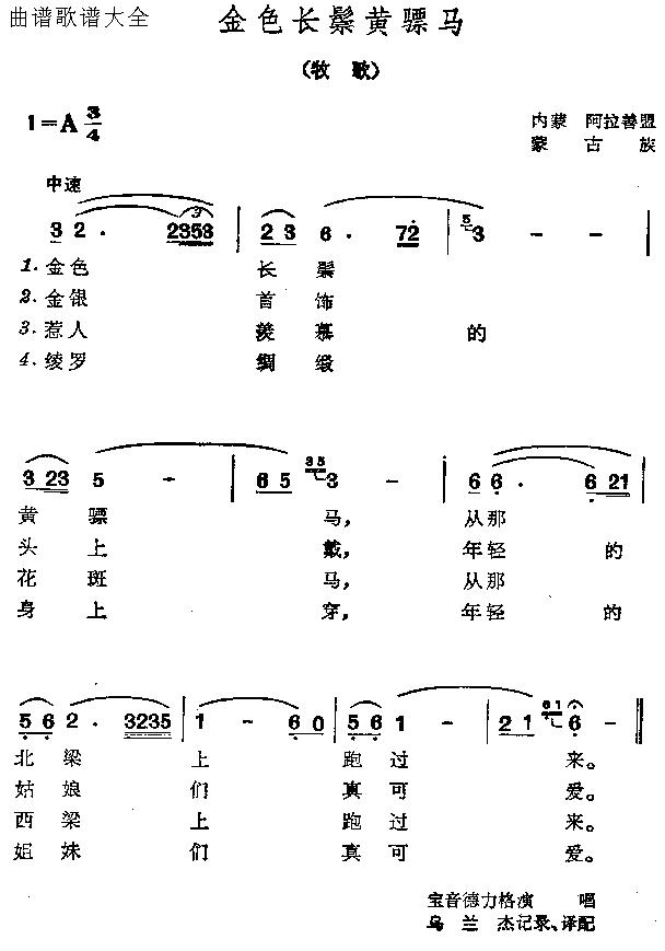 金色长鬃黄骠马
