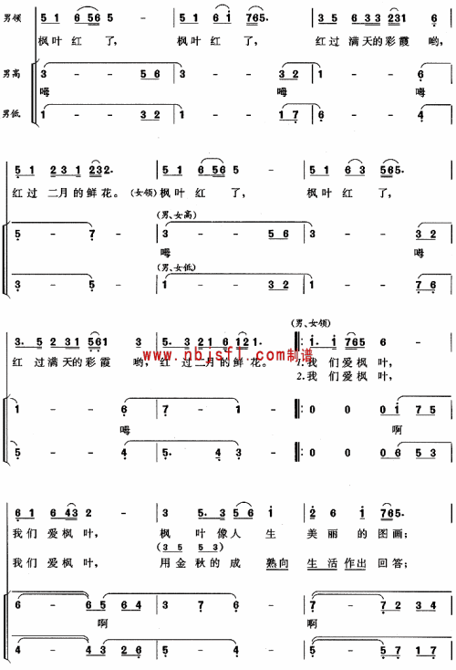 枫叶红了