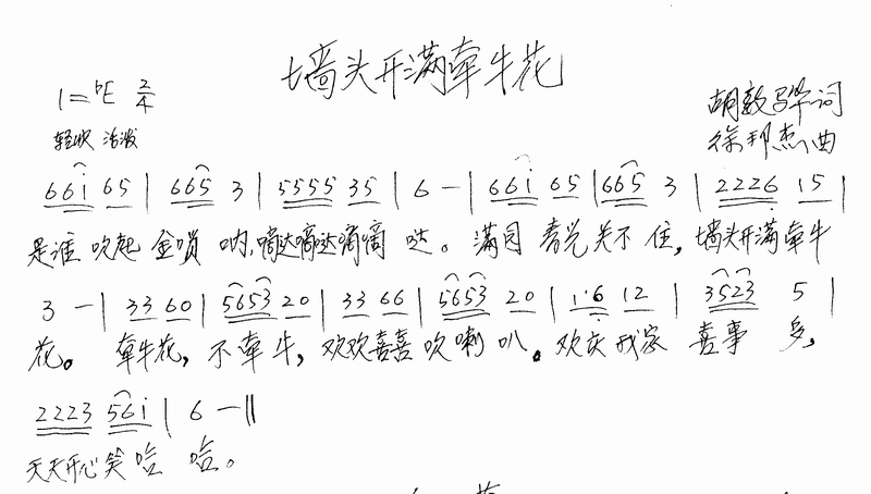 墙头开满牵牛花