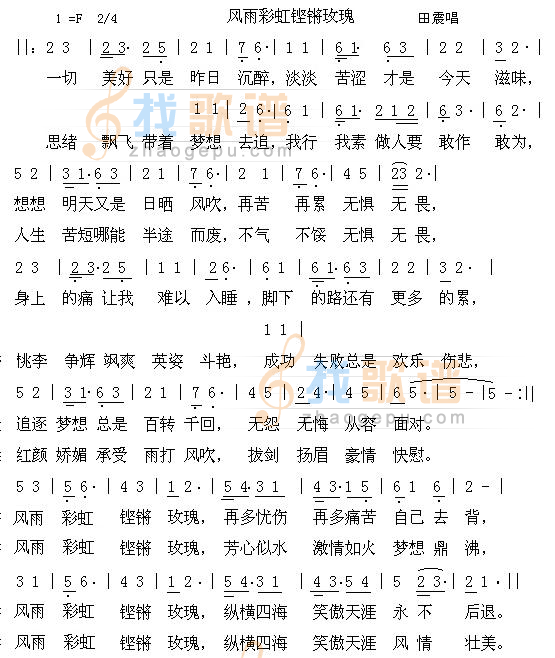 风雨彩虹铿锵玫瑰