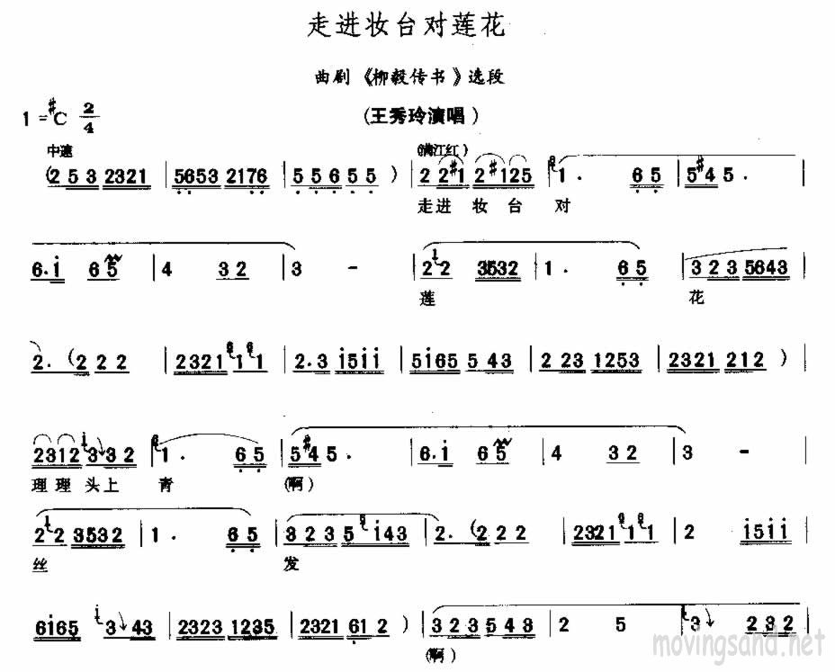 走进妆台对莲花