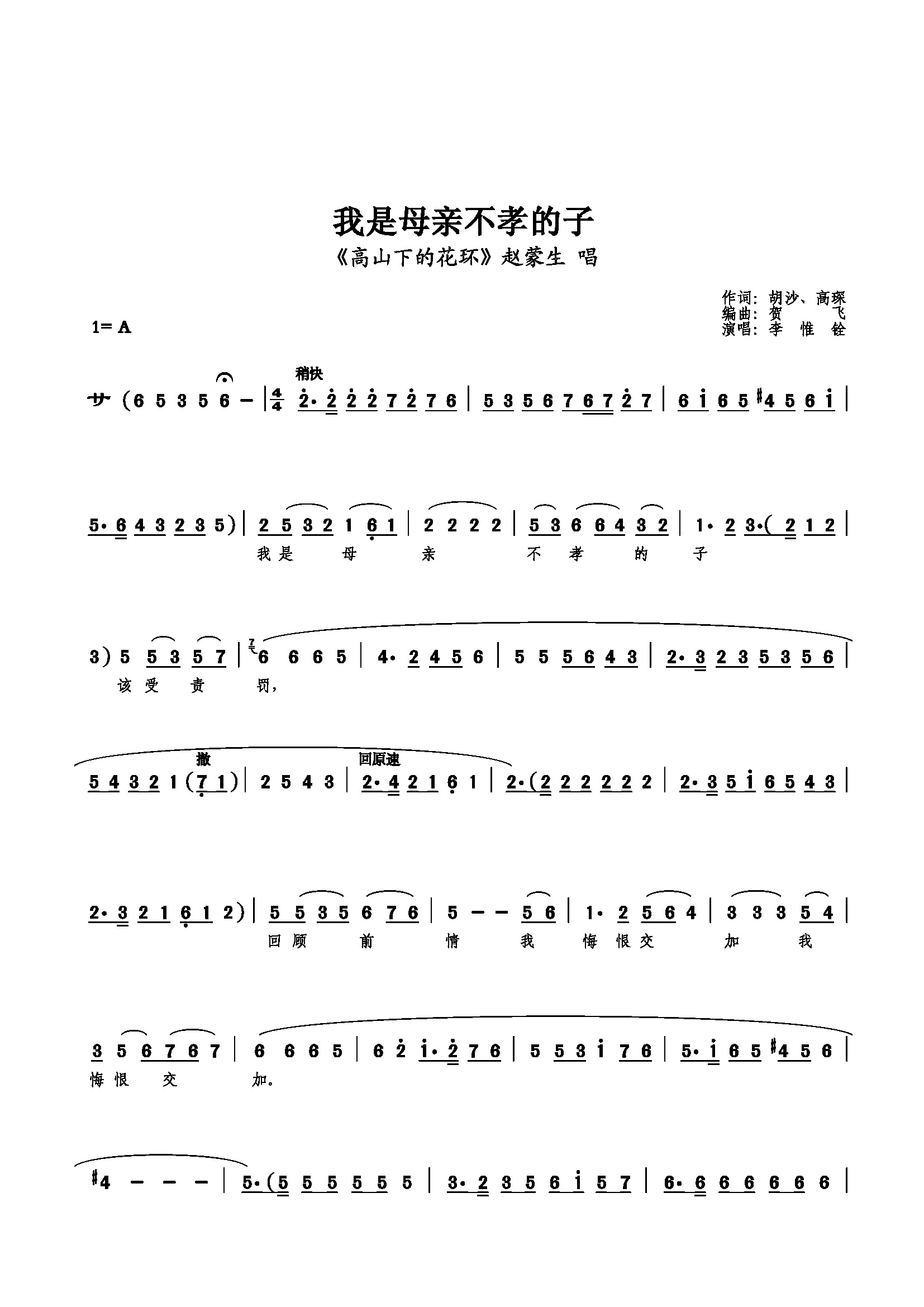 我是母亲不孝的子