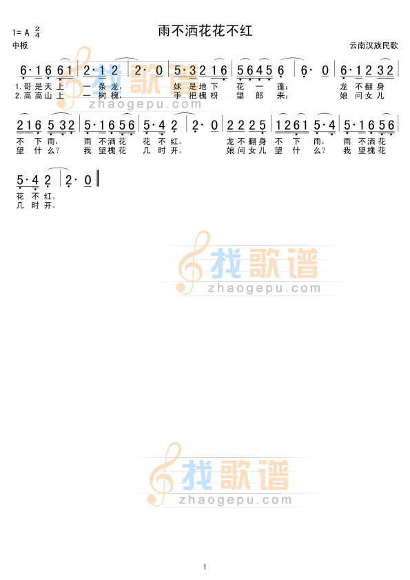 雨不洒花花不红