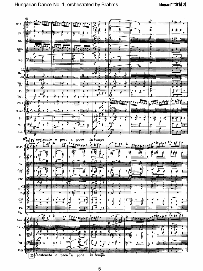 勃拉姆斯作品系列之匈牙利舞曲  第一号G小调