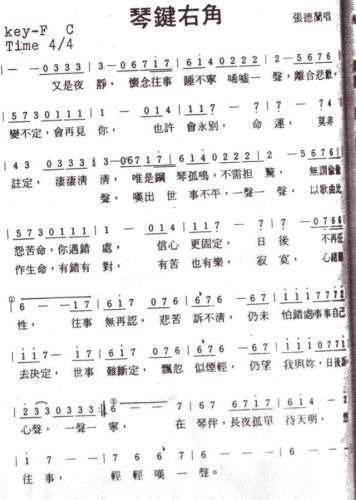 琴键右角