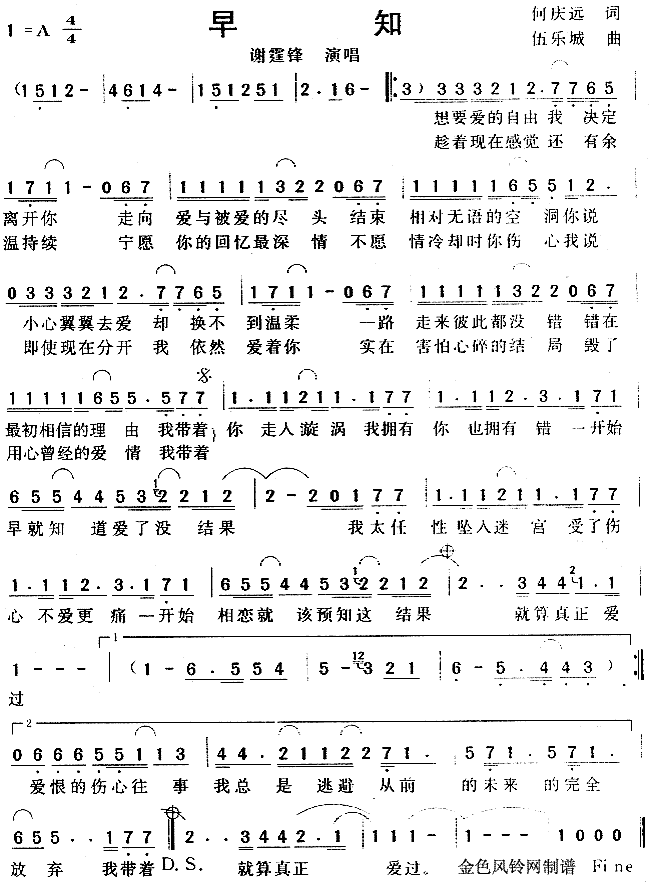 早知