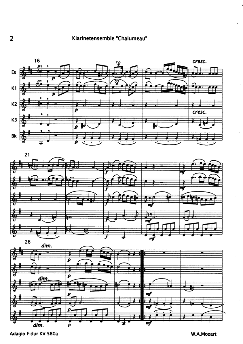 adagio f dur kv 580