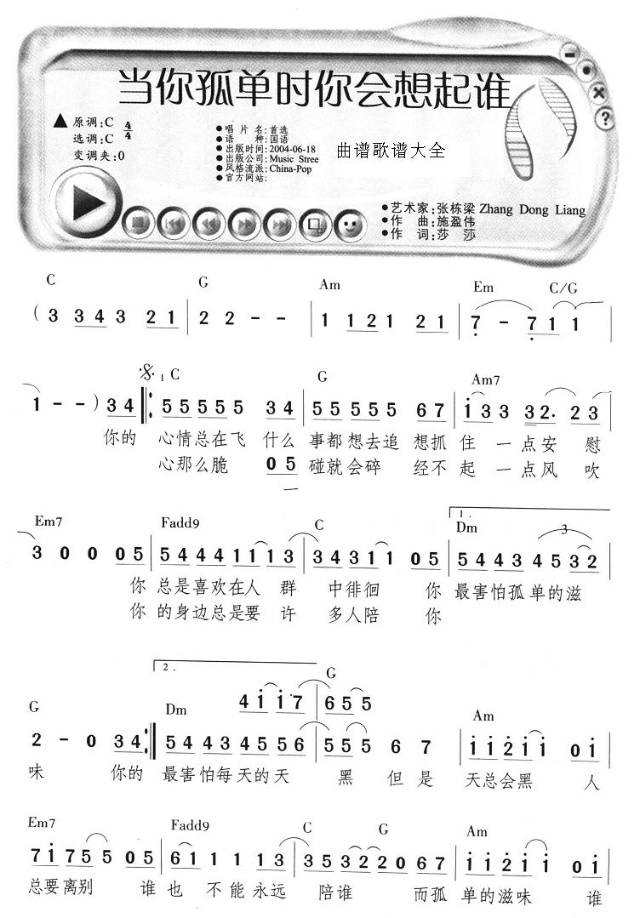 当你孤单时你会想起谁