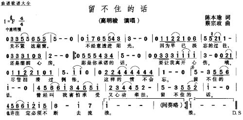留不住的话